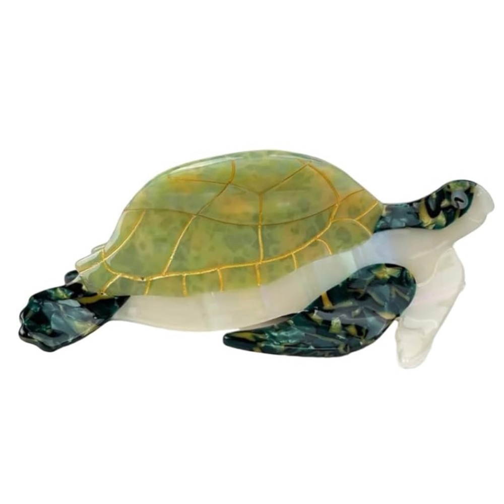 Fantasy Funny Turtle Hair Clip,Acetate Hair Clip,Small Claw Clip for Women,Green